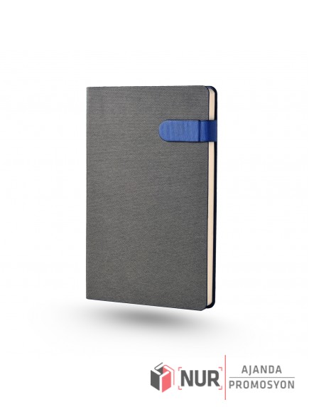Mıknatıslı Patlı Termo Deri Kapaklı 13x21 cm Tarihsiz Çizgili Promosyon Defter